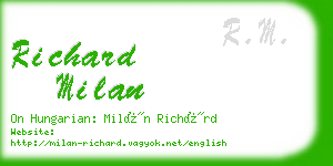 richard milan business card